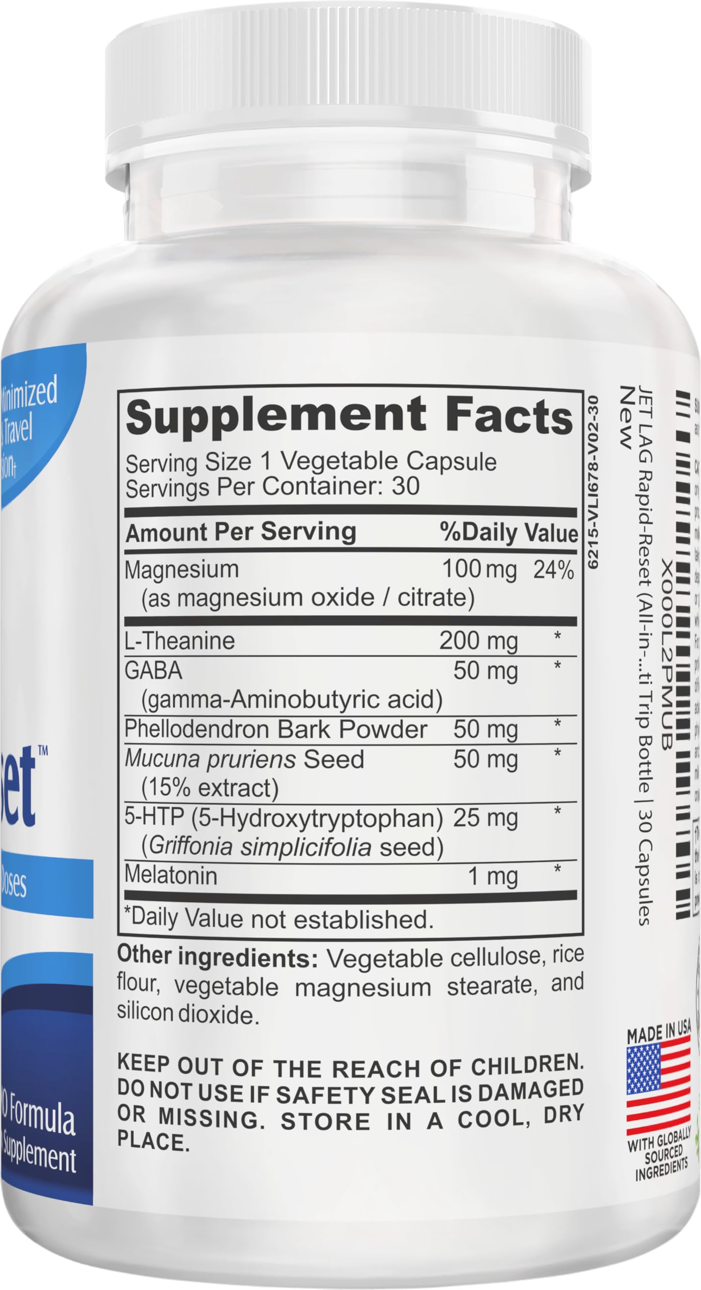support use Supplements Jet Lag Travel Formula 30 Capsules side view
