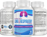 support use Supplements SuperMax Lung Support capsules on a wooden table
