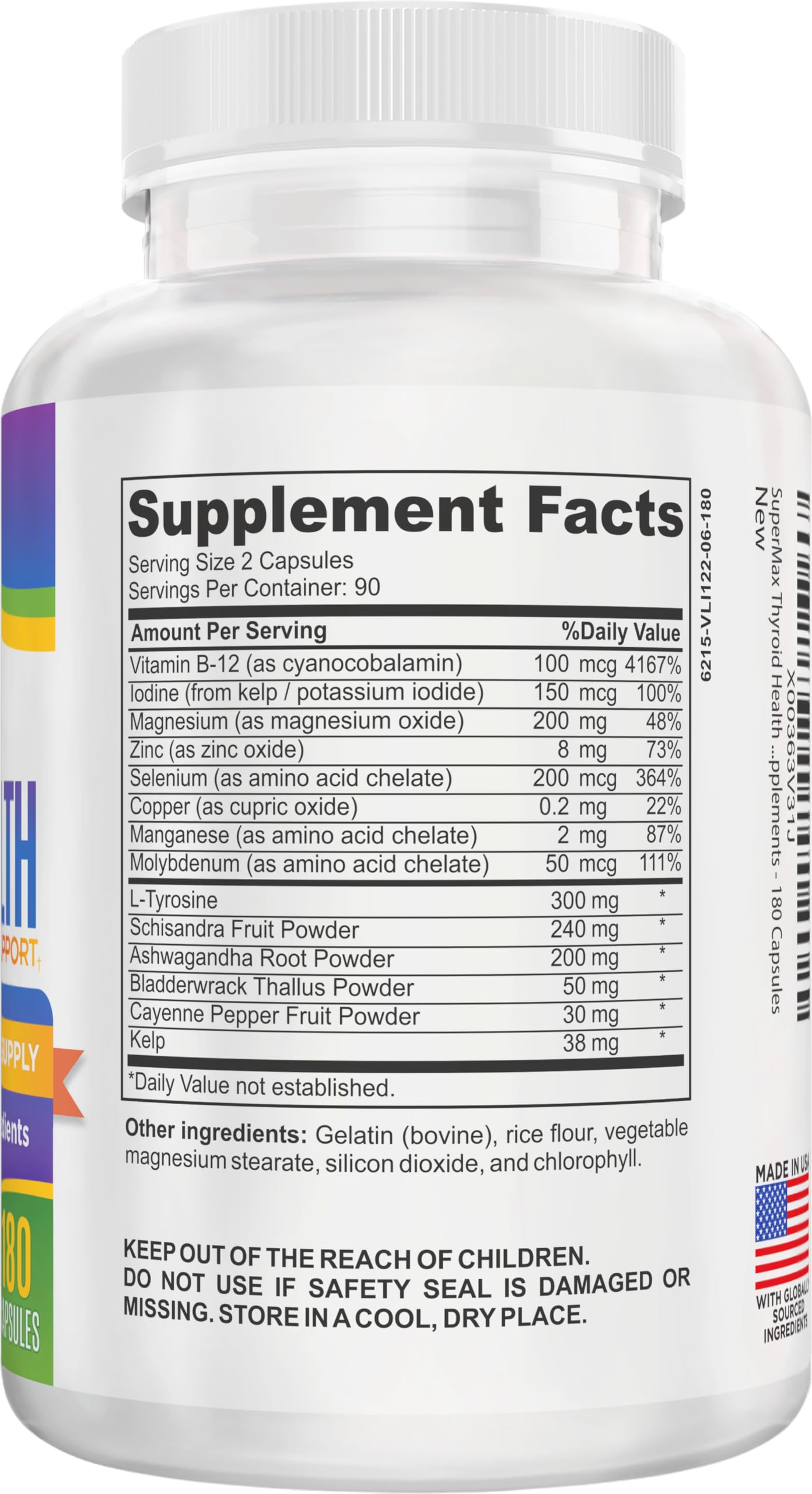 support use Supplements Thyroid Support bottle side view