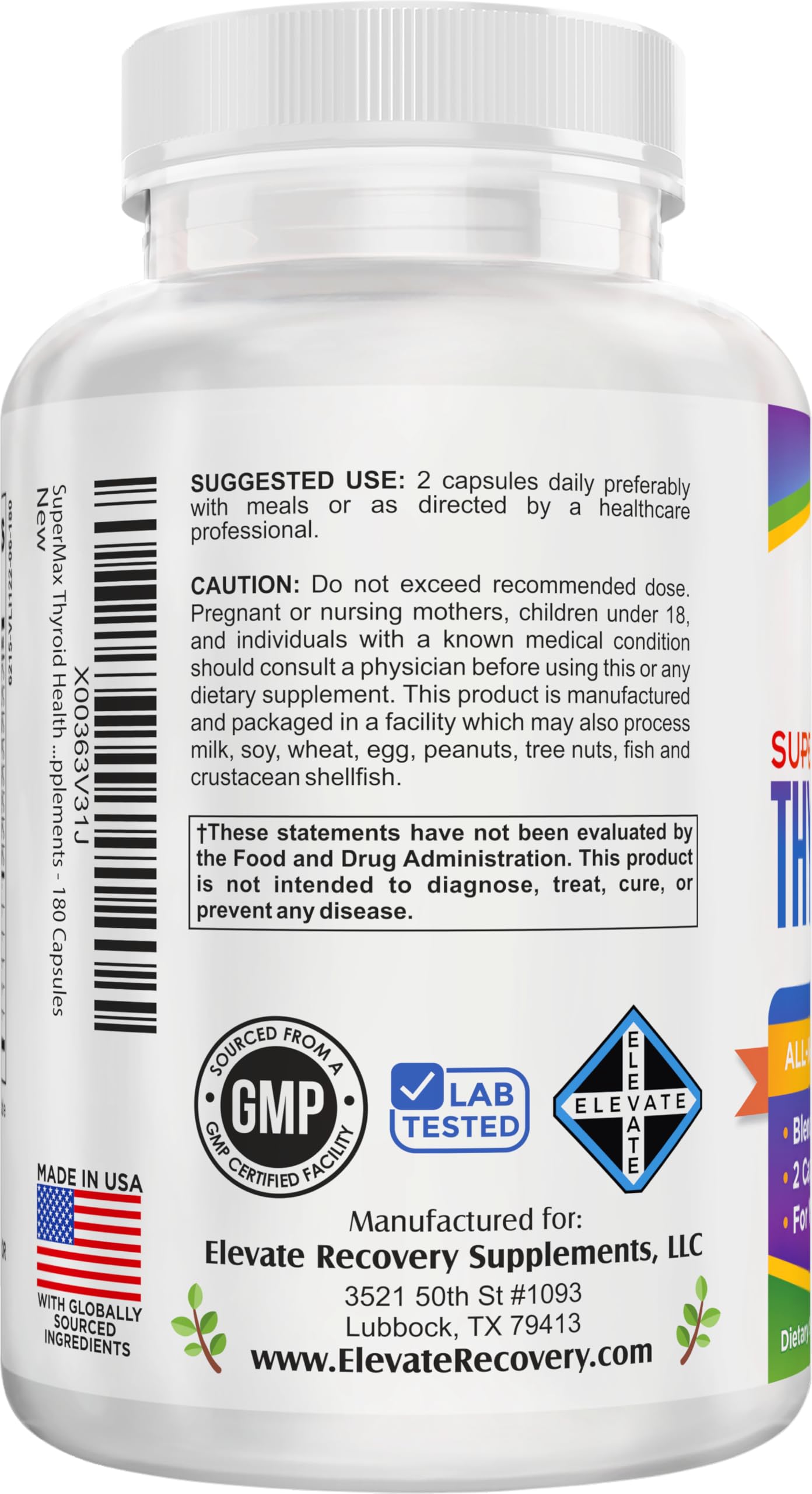 support use Supplements Thyroid Support capsules close-up