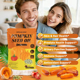 SUPRANOURISH Pumpkin Seed Oil Softgels on a wooden table