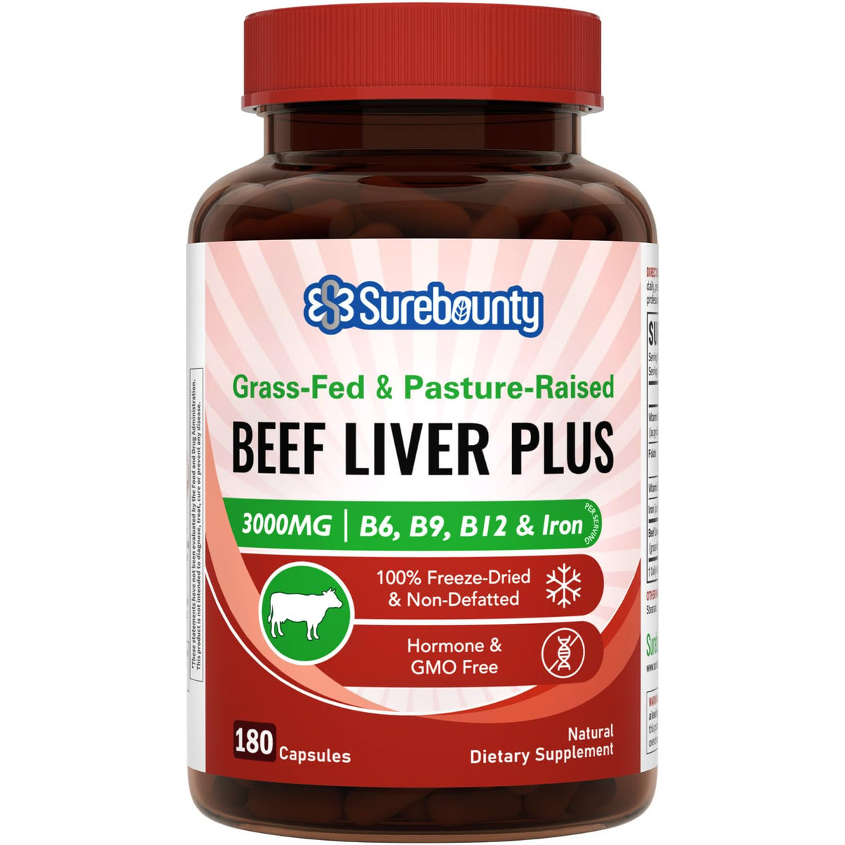 Surebounty Beef Liver Plus Capsules front view