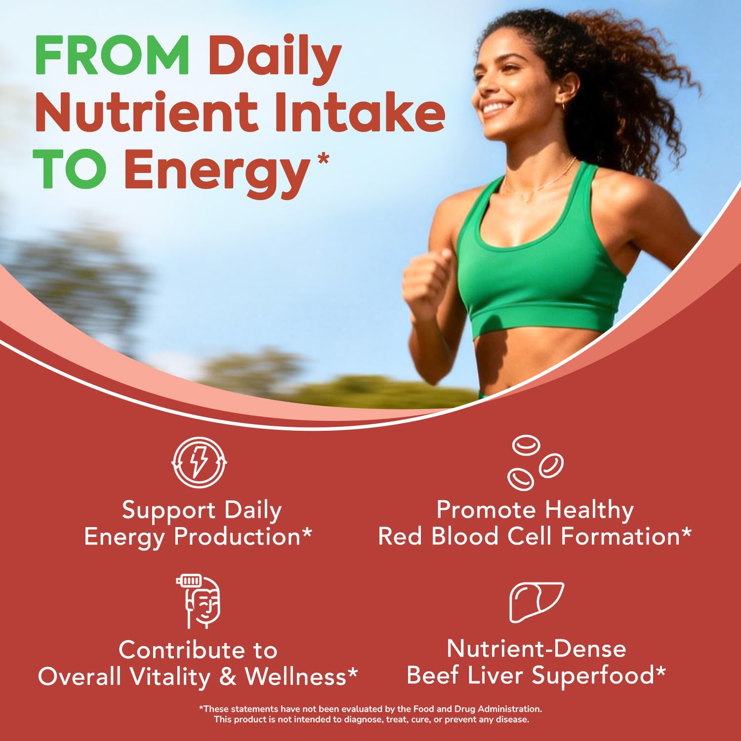 Surebounty Beef Liver Plus Capsules on a wooden table