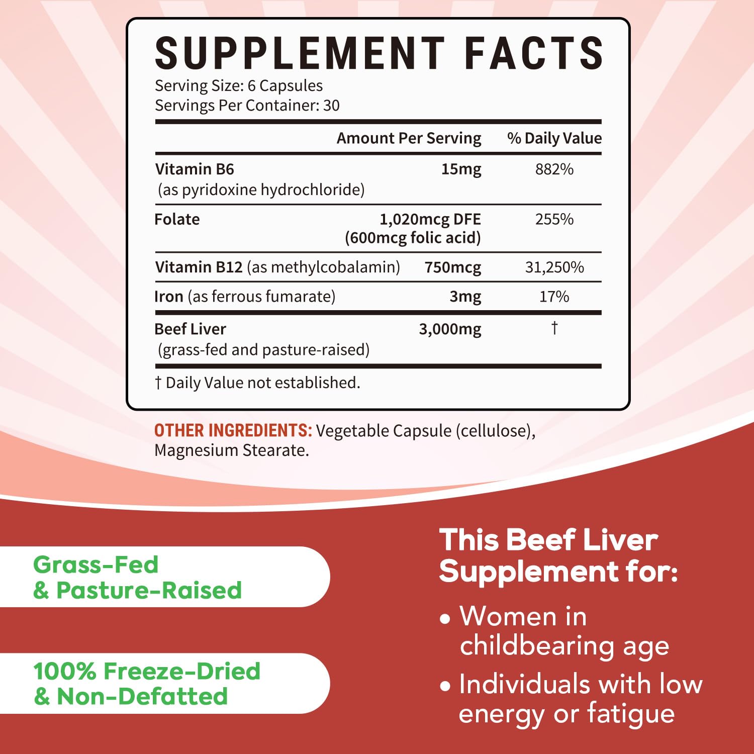 Surebounty Beef Liver Plus Capsules side view