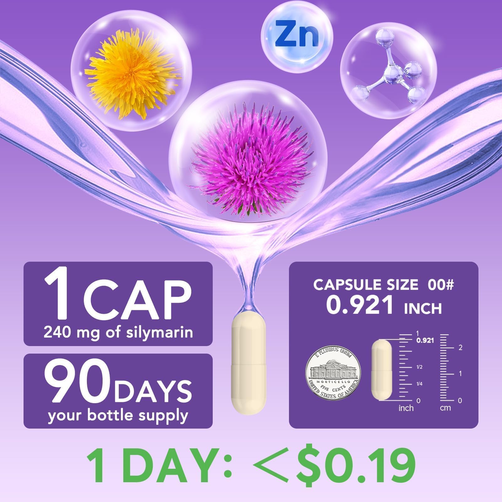Surebounty Milk Thistle Complex 4-in-1 Capsules side view