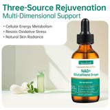 SustainWell Liposomal NAD+ Glutathione Liquid Drops bottle with label