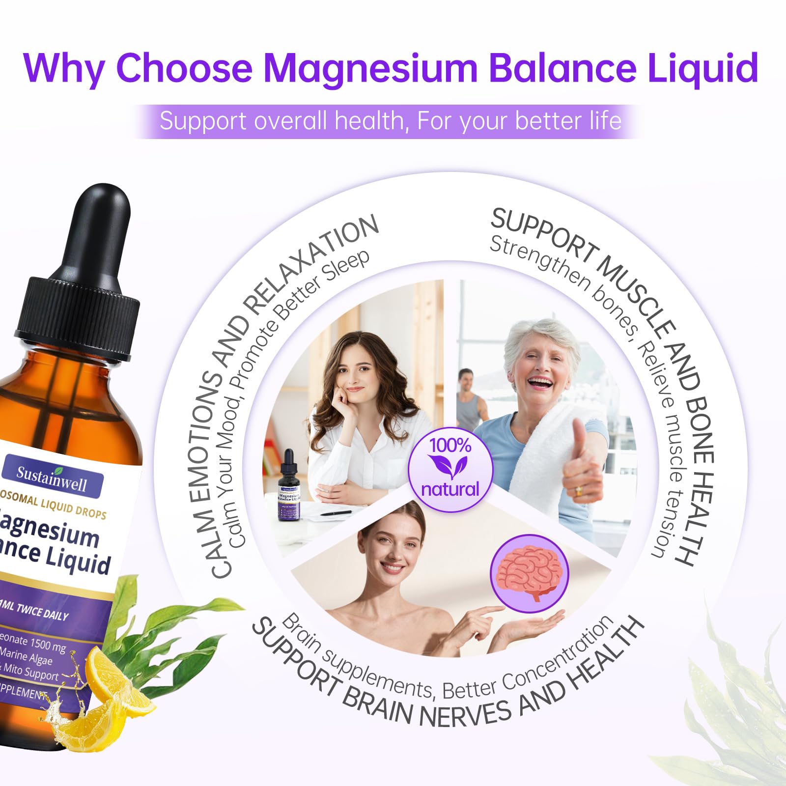SustainWell Liquid Magnesium Drops 272g side view