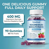 SUUDUUL Magnesium Bisglycinate Gummies packaging with raspberry flavour