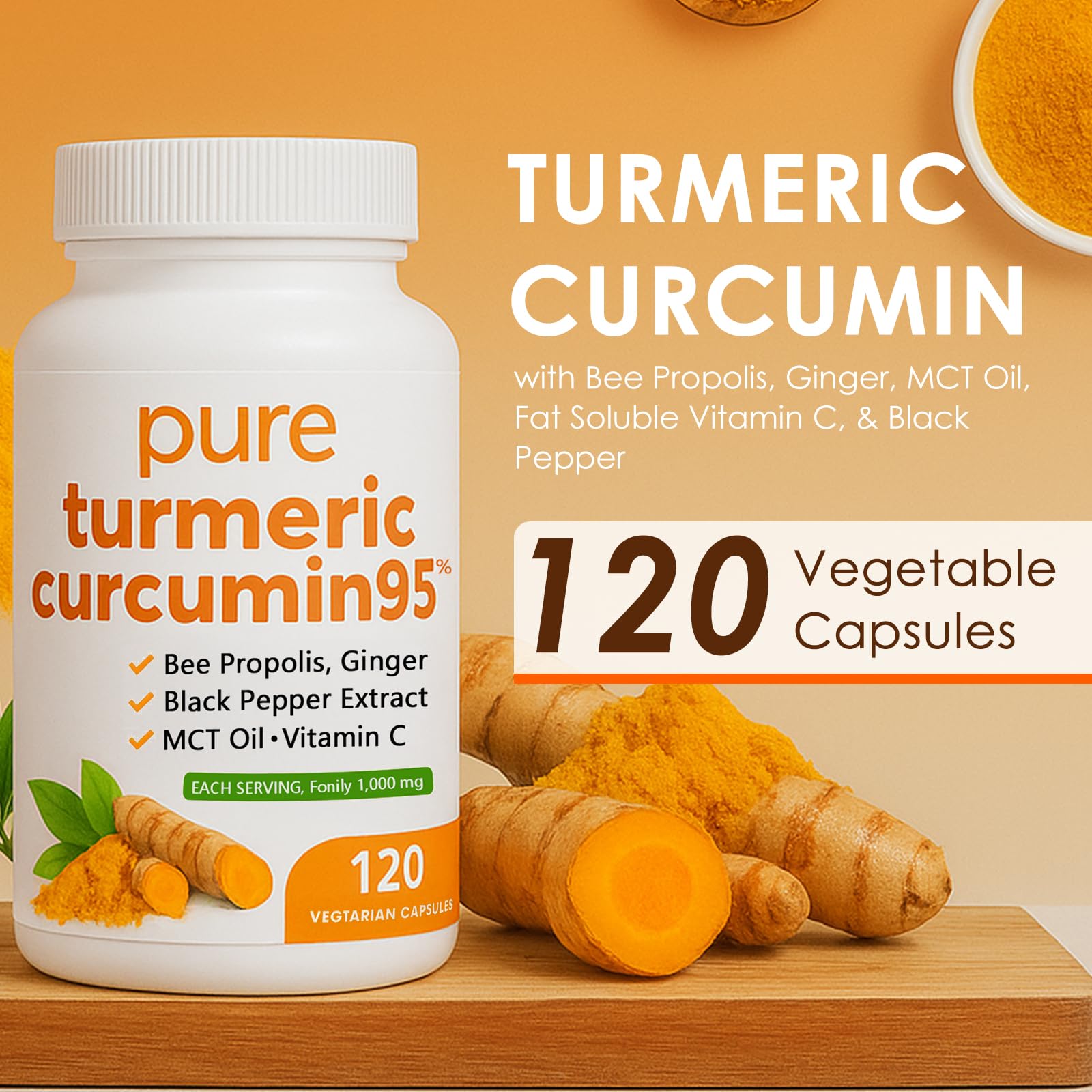 SUUDUUL Turmeric Curcumin 1000 mg capsules in a hand