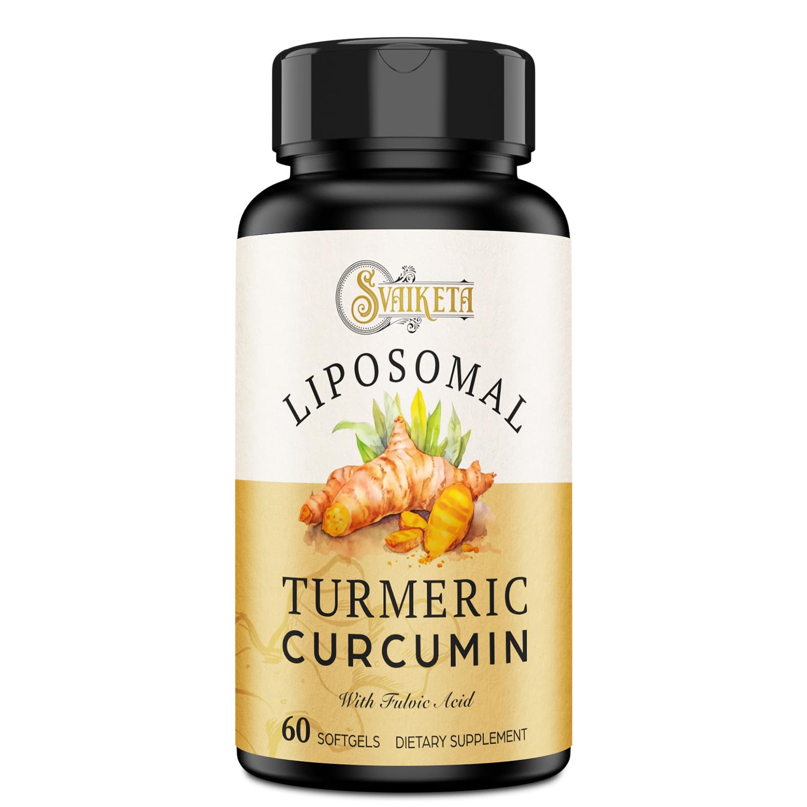 Svaiketa Curcumin Supplement 60 soft gel capsules front view