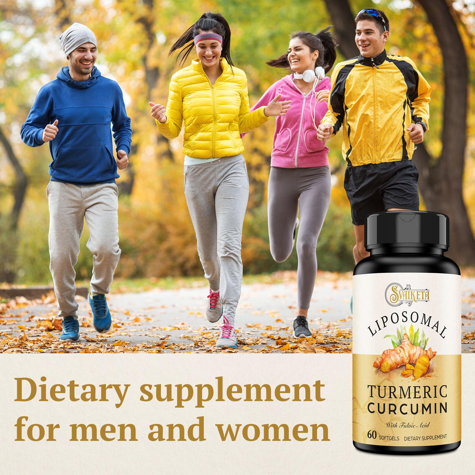 Svaiketa Curcumin Supplement ingredients list on packaging
