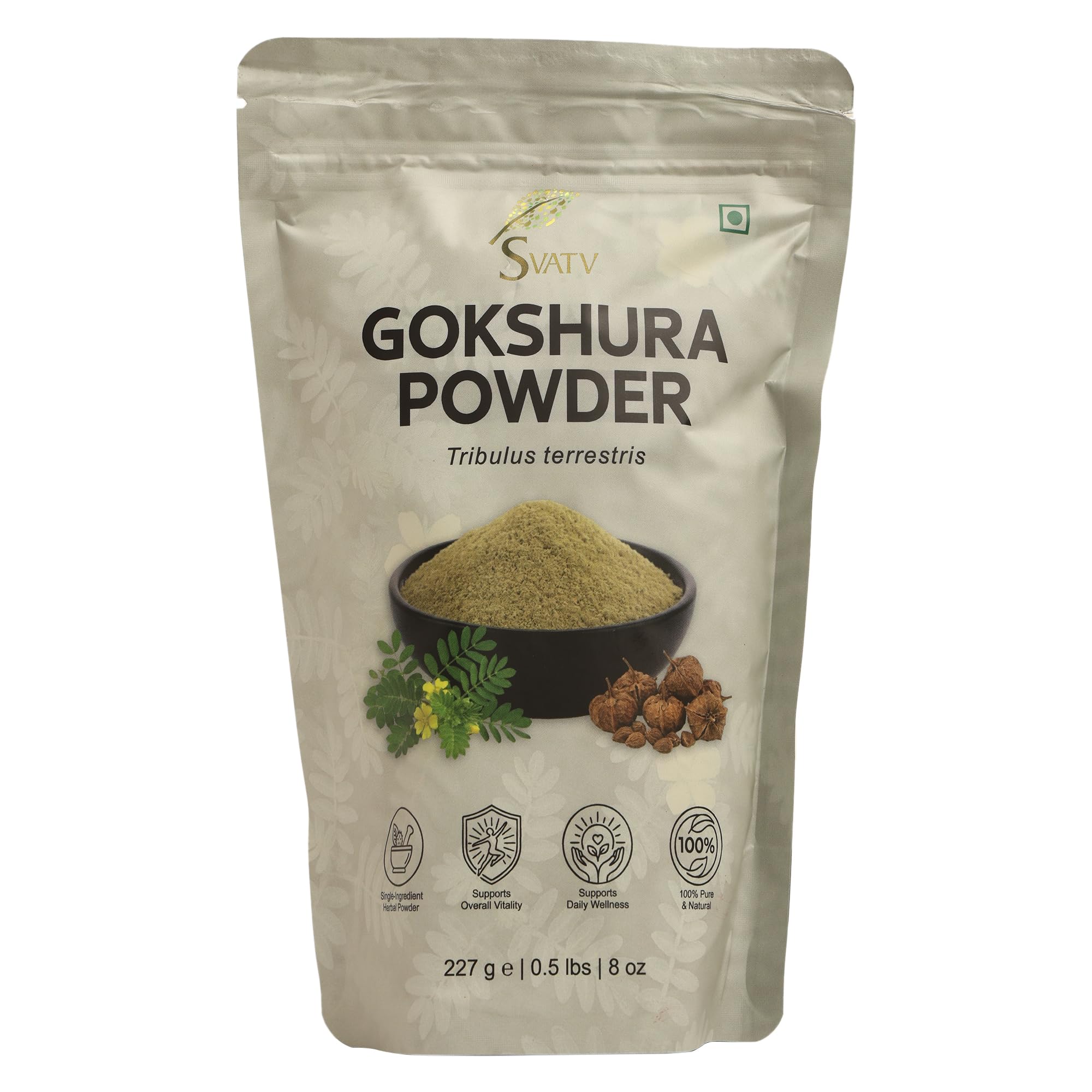 SVATV Gokshura Powder 227g side view showing label