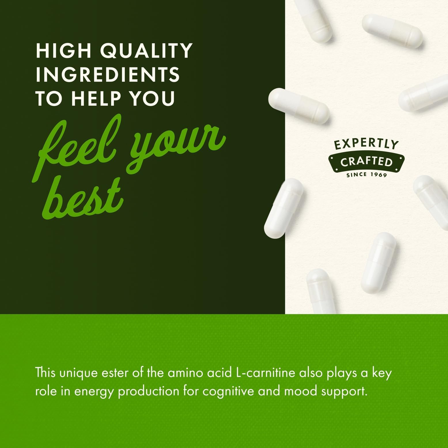 Swanson Acetyl-L-Carnitine capsules on a table