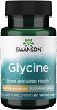 Swanson AjiPure Glycine 500mg vegetarian capsules front view