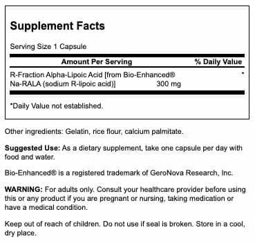 Swanson Alpha Lipoic Acid 300mg supplement capsule close-up