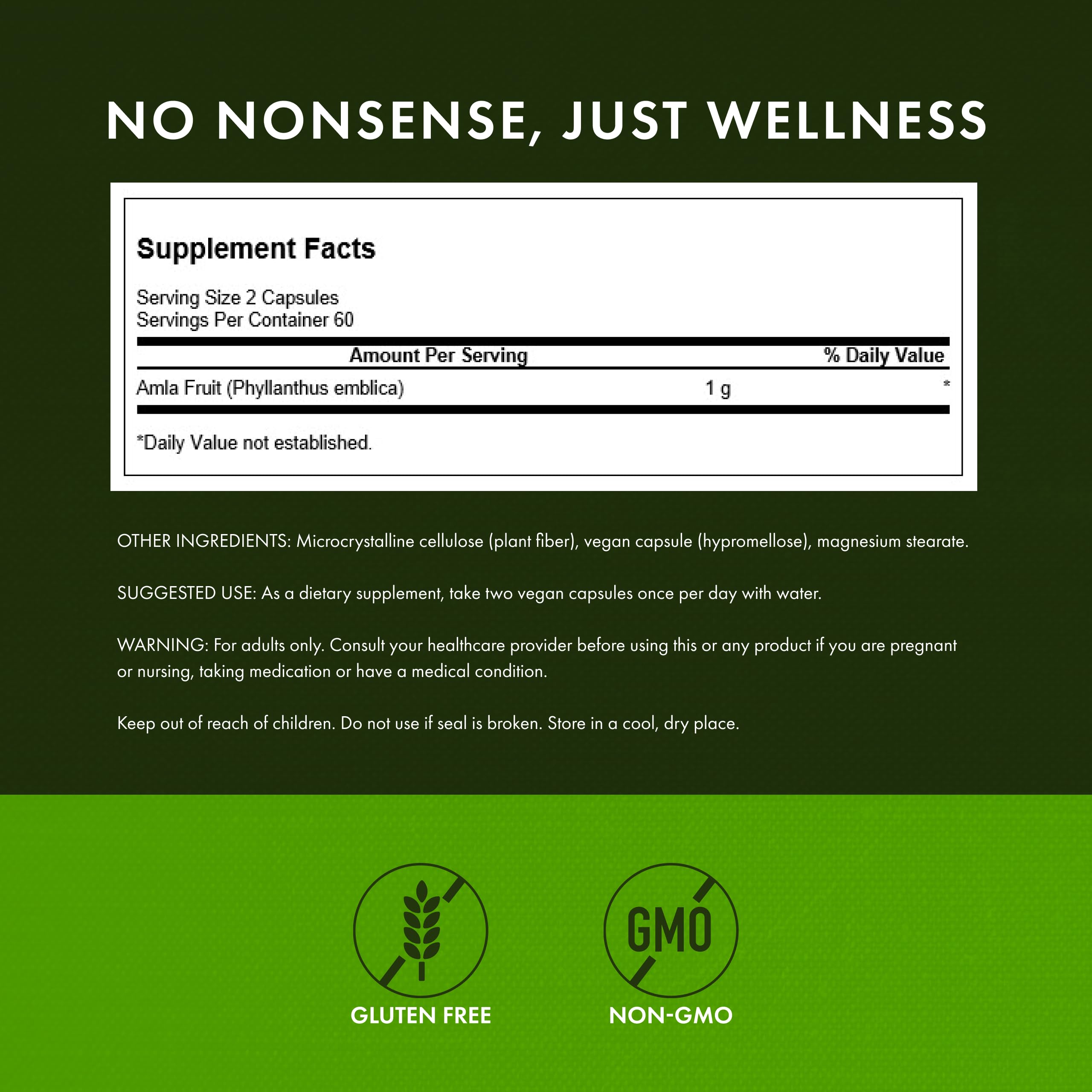 Swanson Amla Fruit Capsules 500mg side view