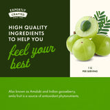 Swanson Amla Fruit Capsules 500mg with a glass of water