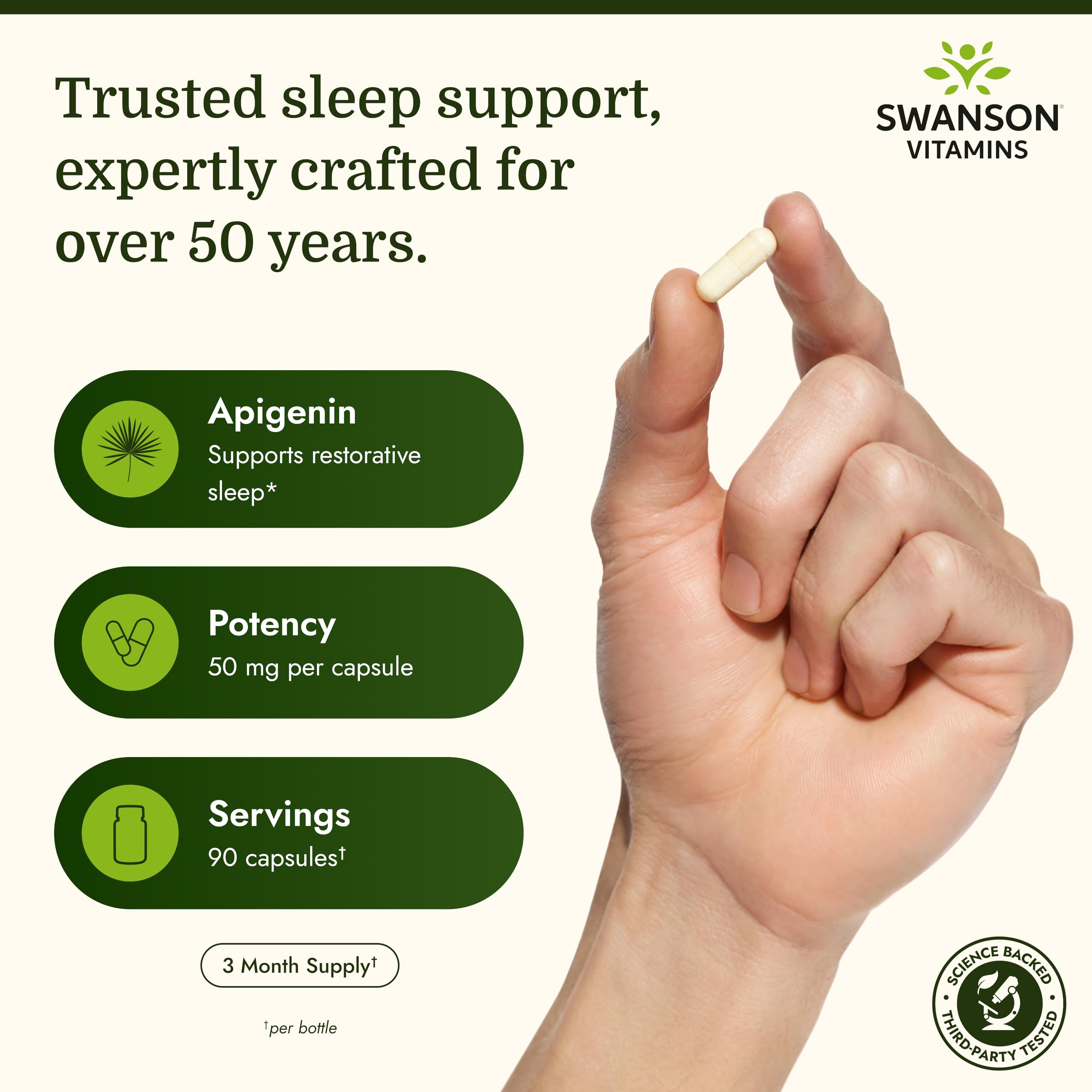 Swanson Apigenin Supplement bottle with label