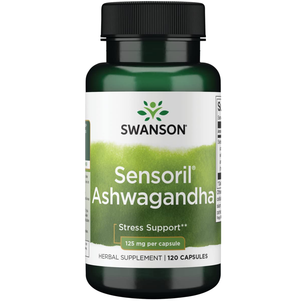 Swanson Ashwagandha 125mg capsules bottle front view