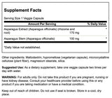 Swanson Asparagus Extract 170mg capsules close-up on a white background