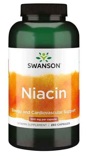 Swanson B3 (Niacin) 500mg capsules packaging