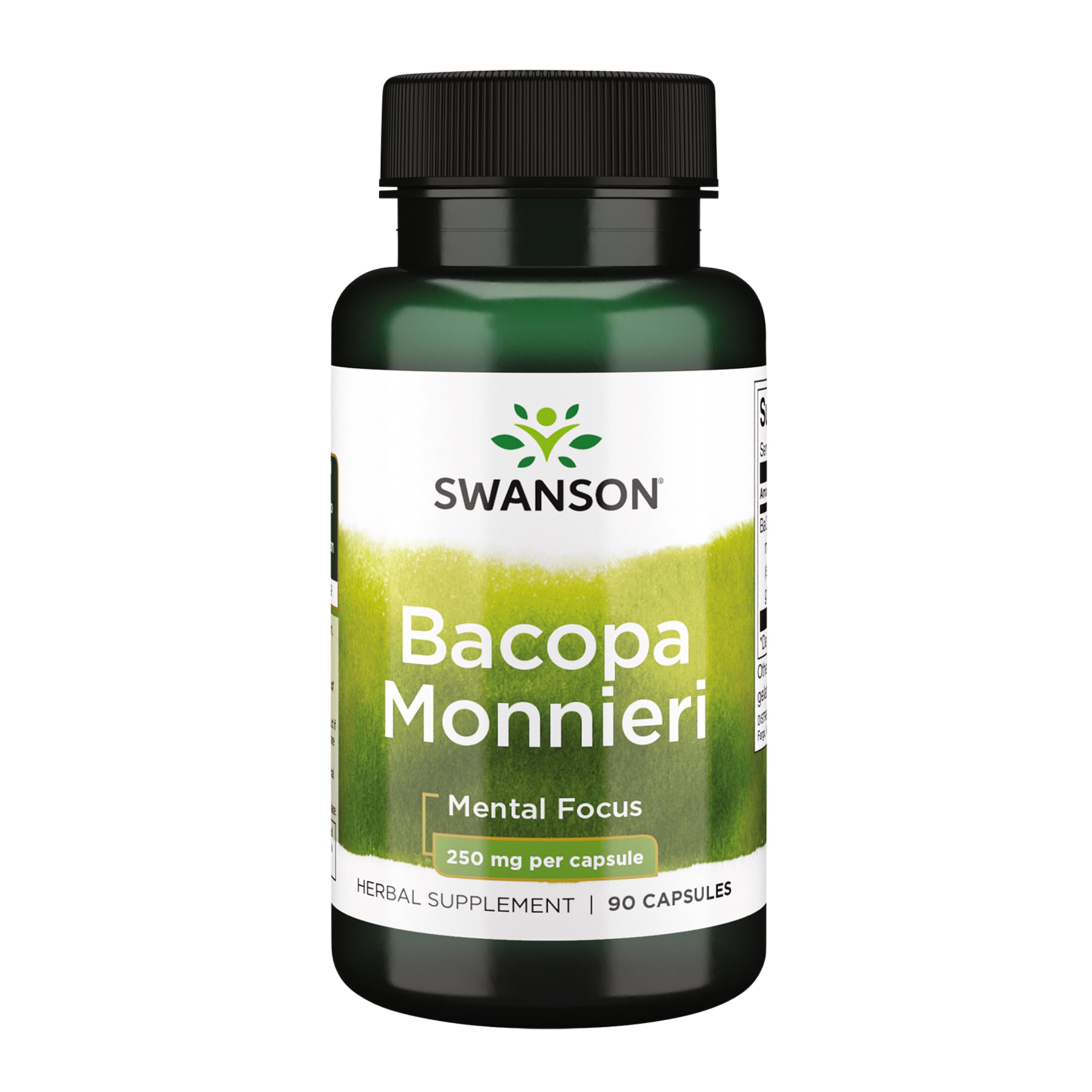 Swanson Bacopa Monnieri 250mg herbal supplement bottle front view