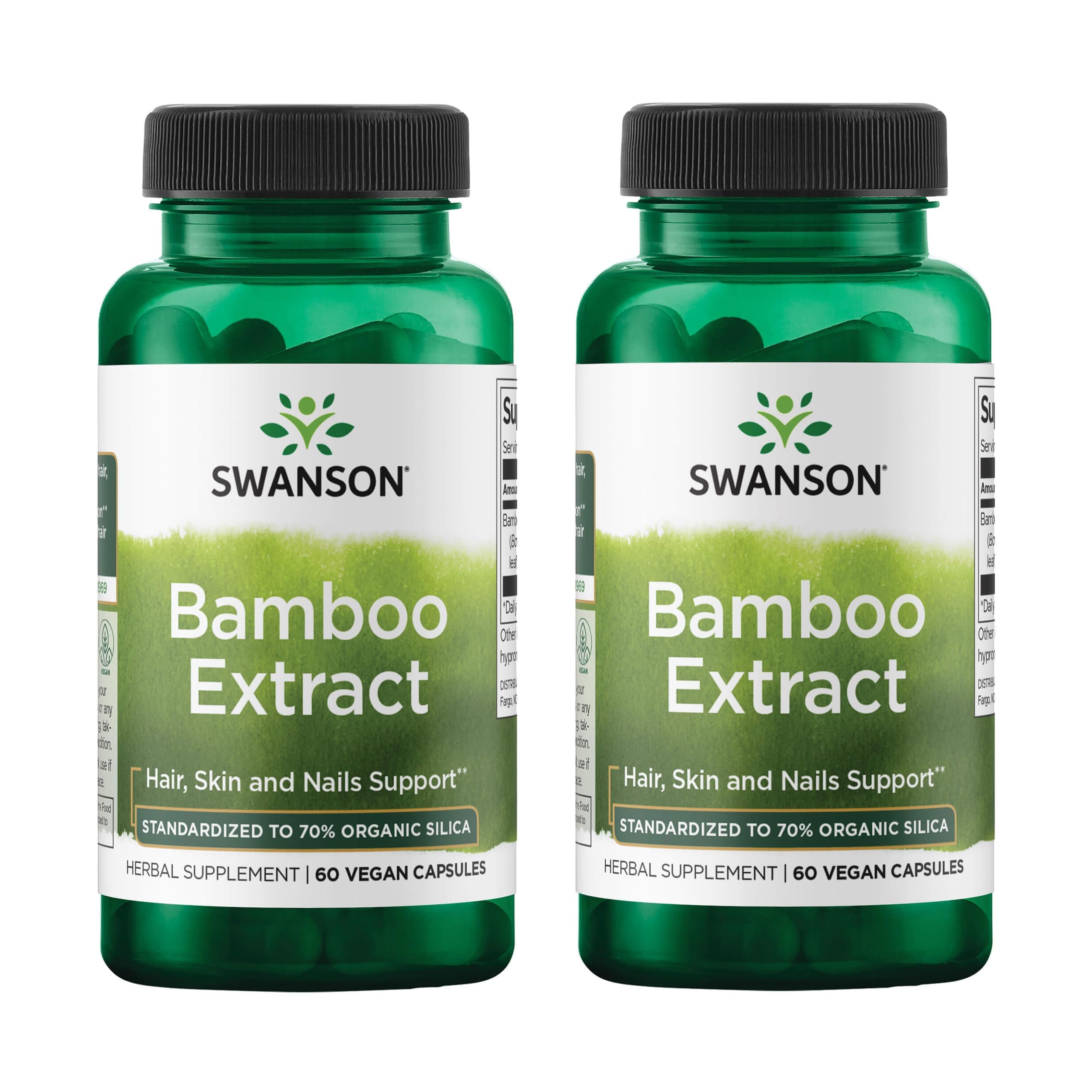 Swanson Bamboo Extract 300mg capsule bottle front view