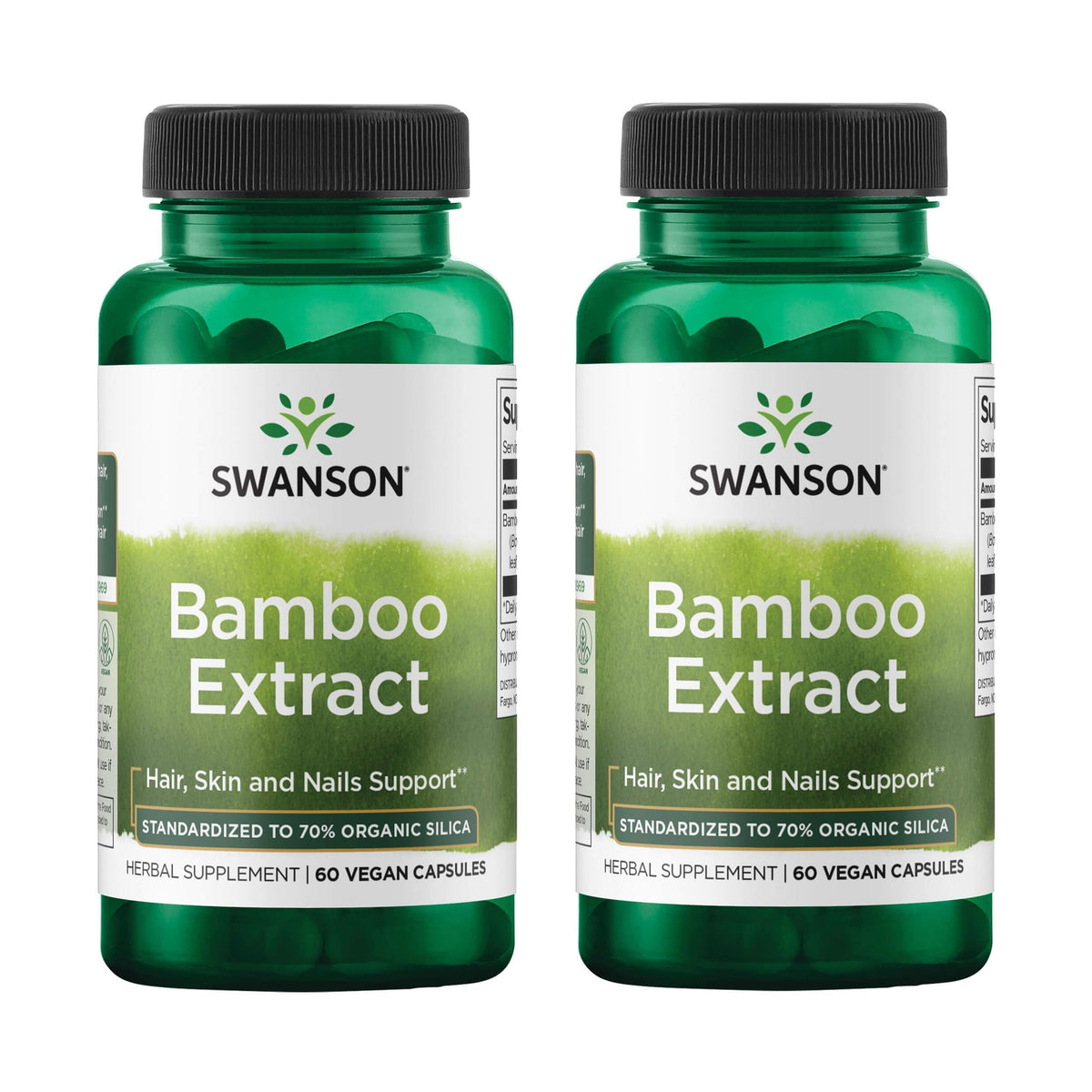 Swanson Bamboo Extract 300mg capsule bottle front view