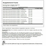 Swanson BCAA Amino Acids 150mg side view showing ingredients