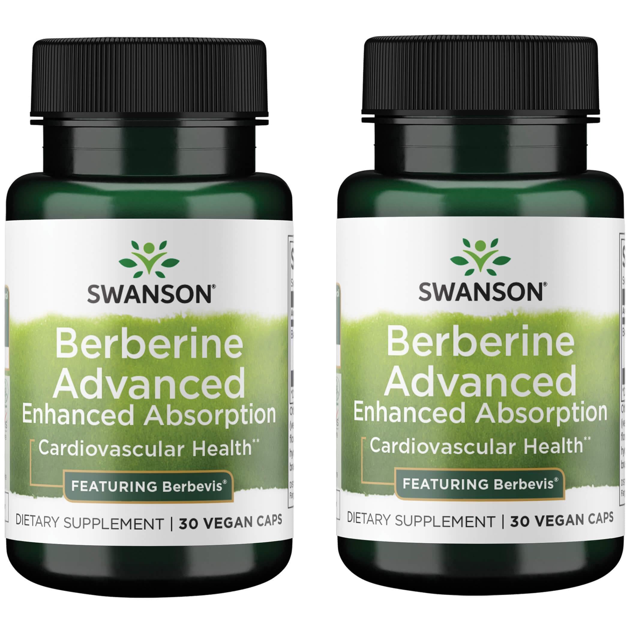 Swanson Berberine Advanced 550 mg veggie capsules front view