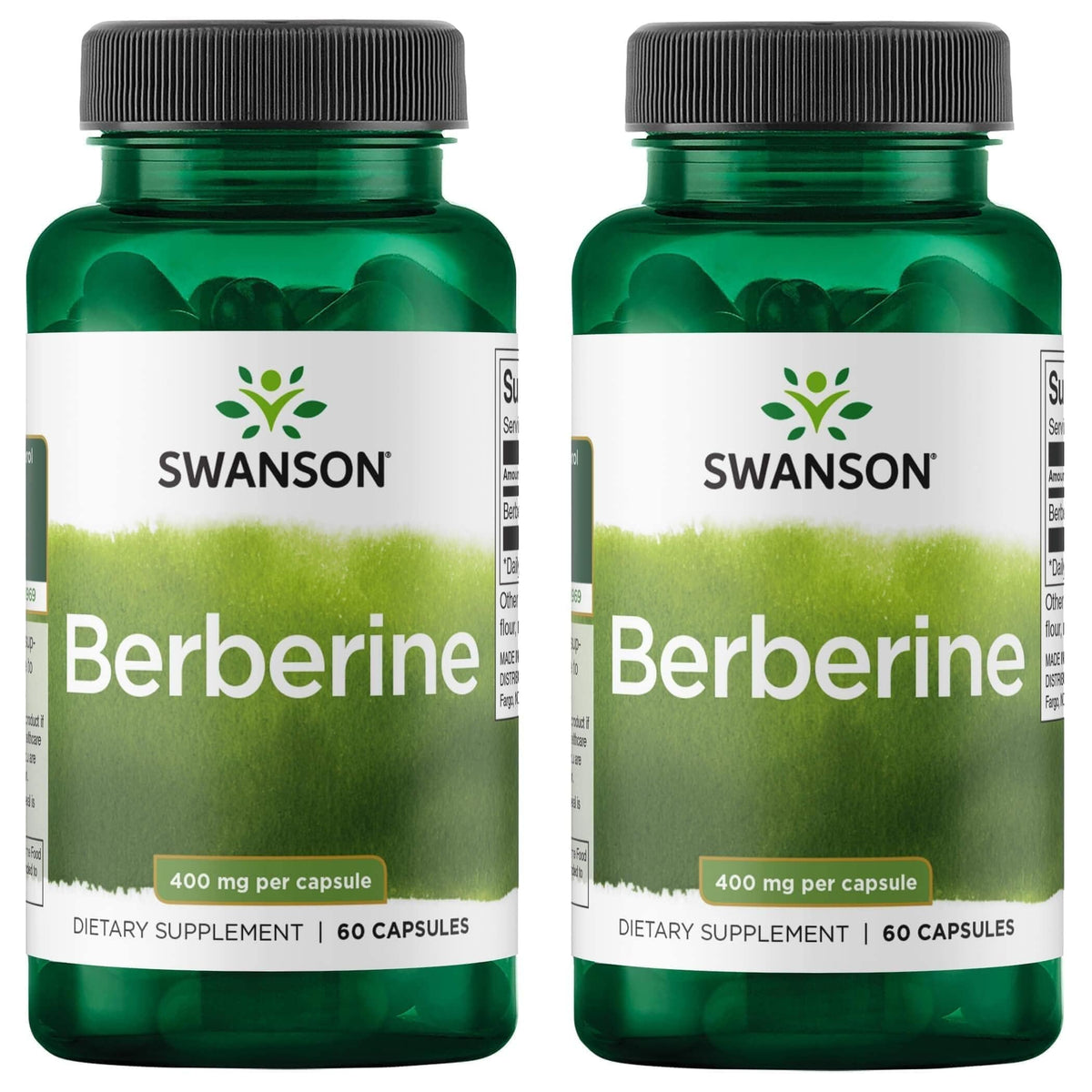 Swanson Berberine HCl 400 mg Capsules front view
