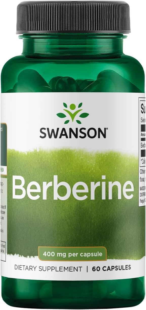 Swanson Berberine HCl 400mg Capsules front view