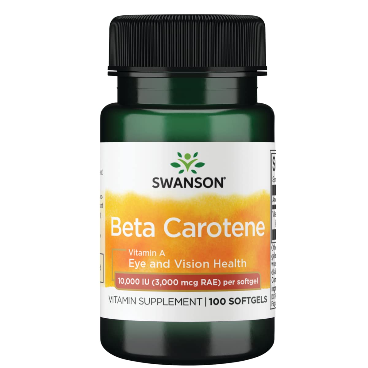 Swanson Beta Carotene Supplement 3000 mcg RAE bottle with label