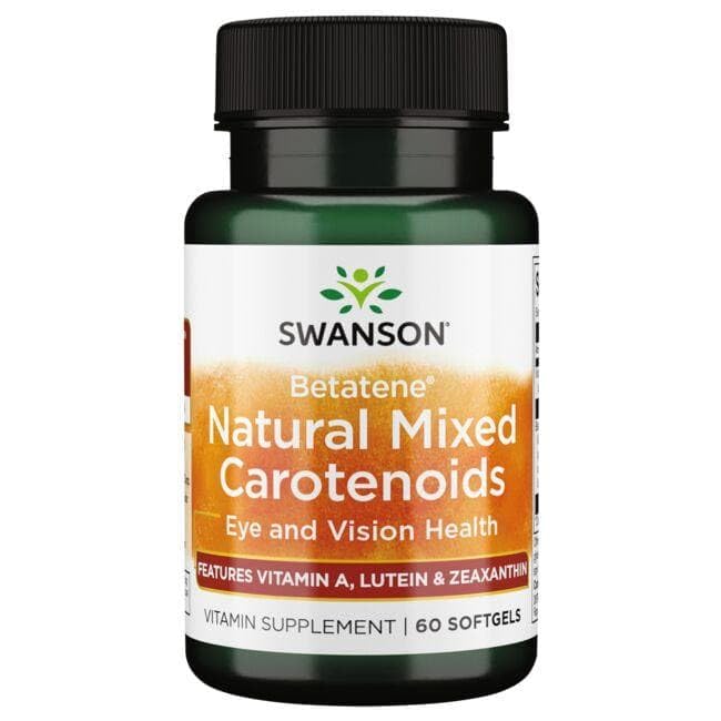 Swanson Betatene Natural Mixed Carotenoids softgel with water