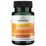 Swanson Biotin 5000 mcg capsules front view