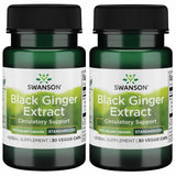 Swanson Black Ginger Extract Capsules front view with label
