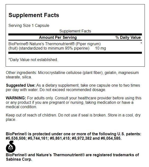 Swanson Blended Vitamin & Mineral Supplement 10mg BioPerine packaging