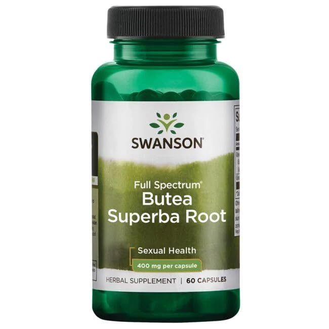 Swanson Butea Superba Root Supplement 400mg capsule bottle front view