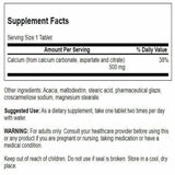 Swanson Calcium Supplement 500mg side view