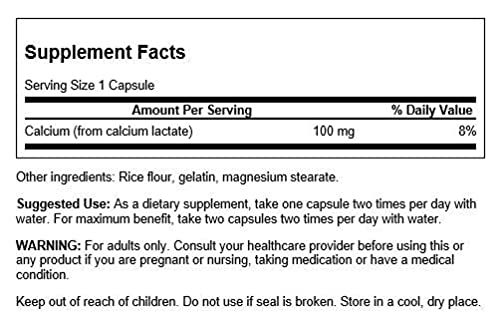 Swanson Calcium Supplement 68g side view