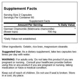 Swanson Chamomile Capsules 700mg back view with ingredient list