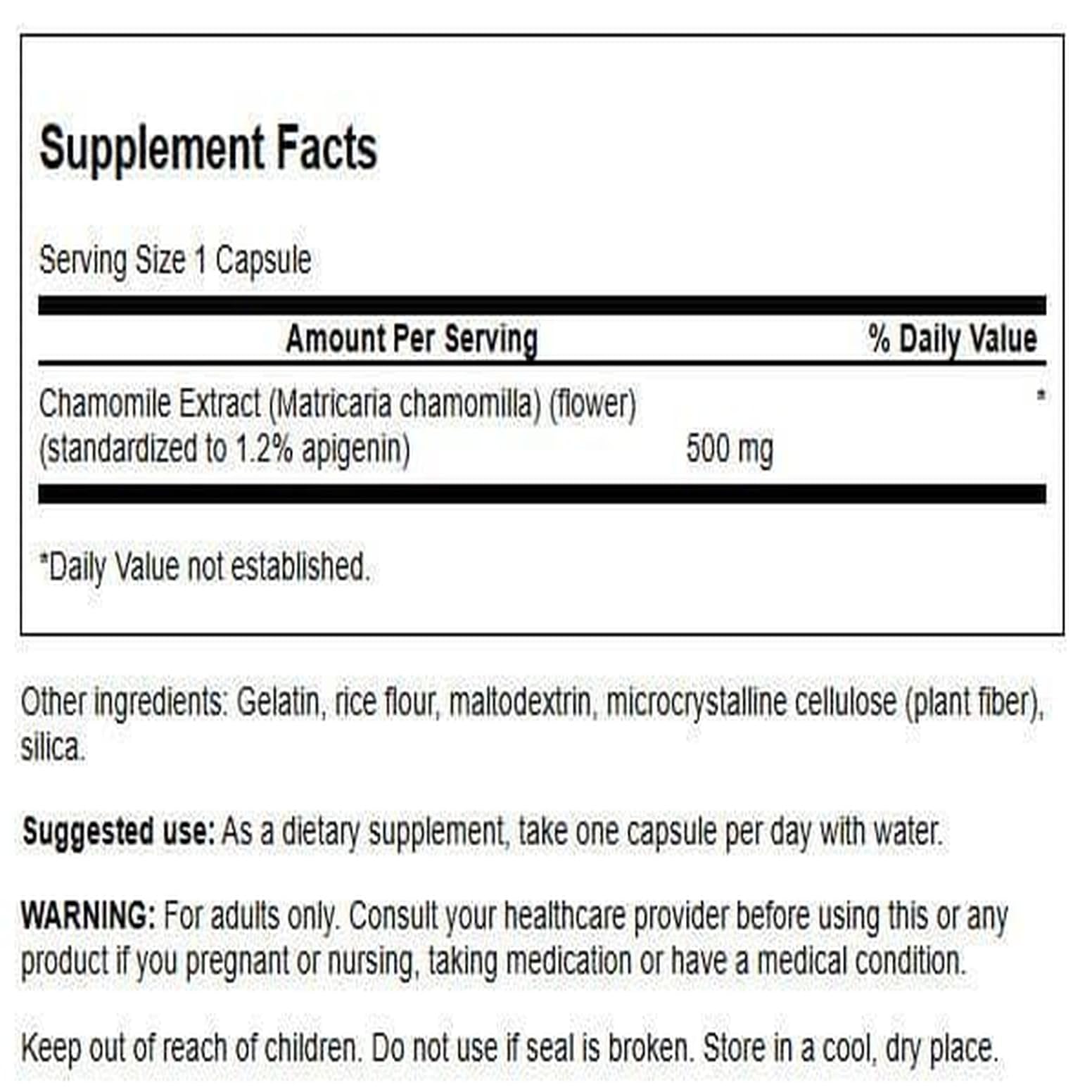 Swanson Chamomile Extract bottle side view