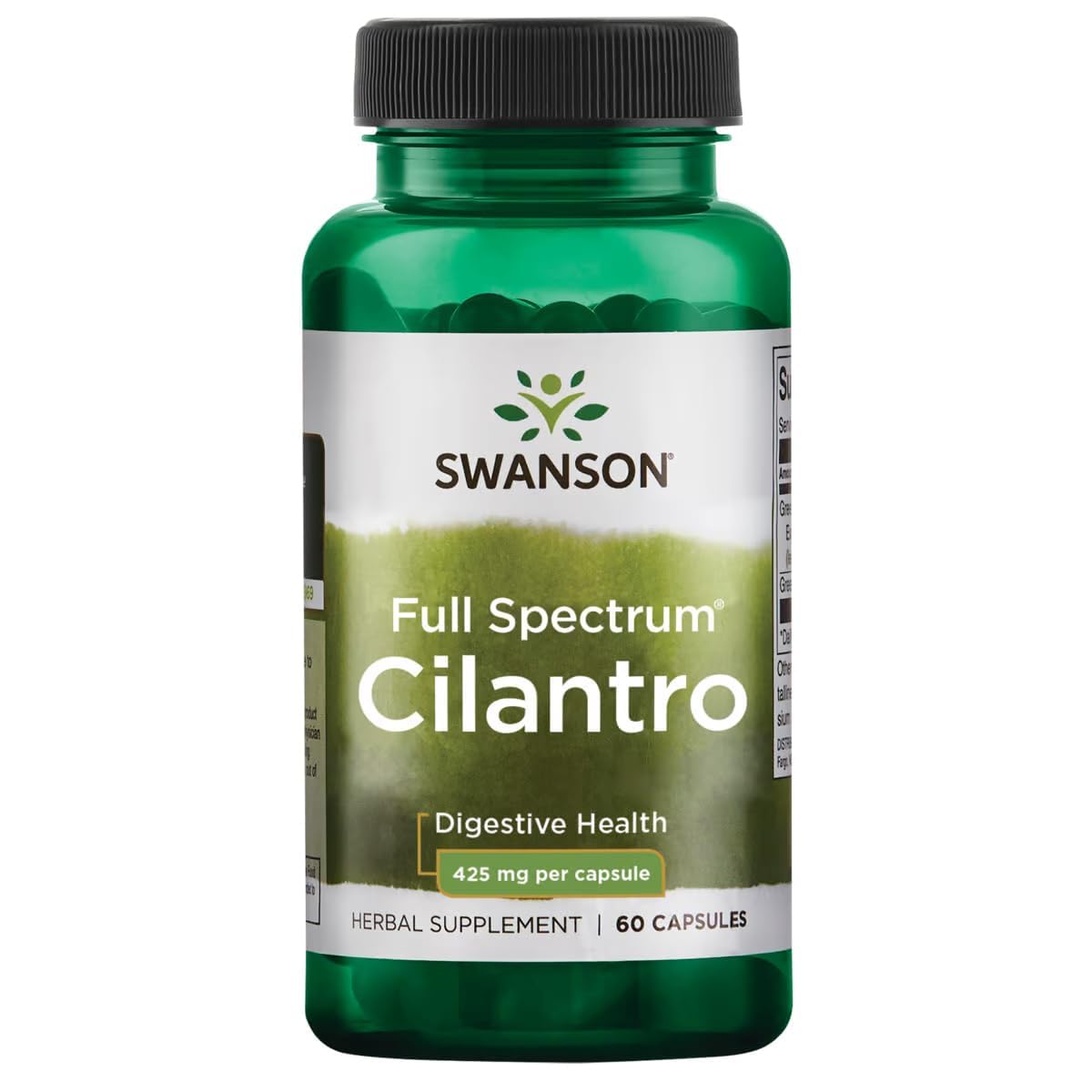 Swanson Cilantro Herbal Supplement 425mg capsule bottle front view