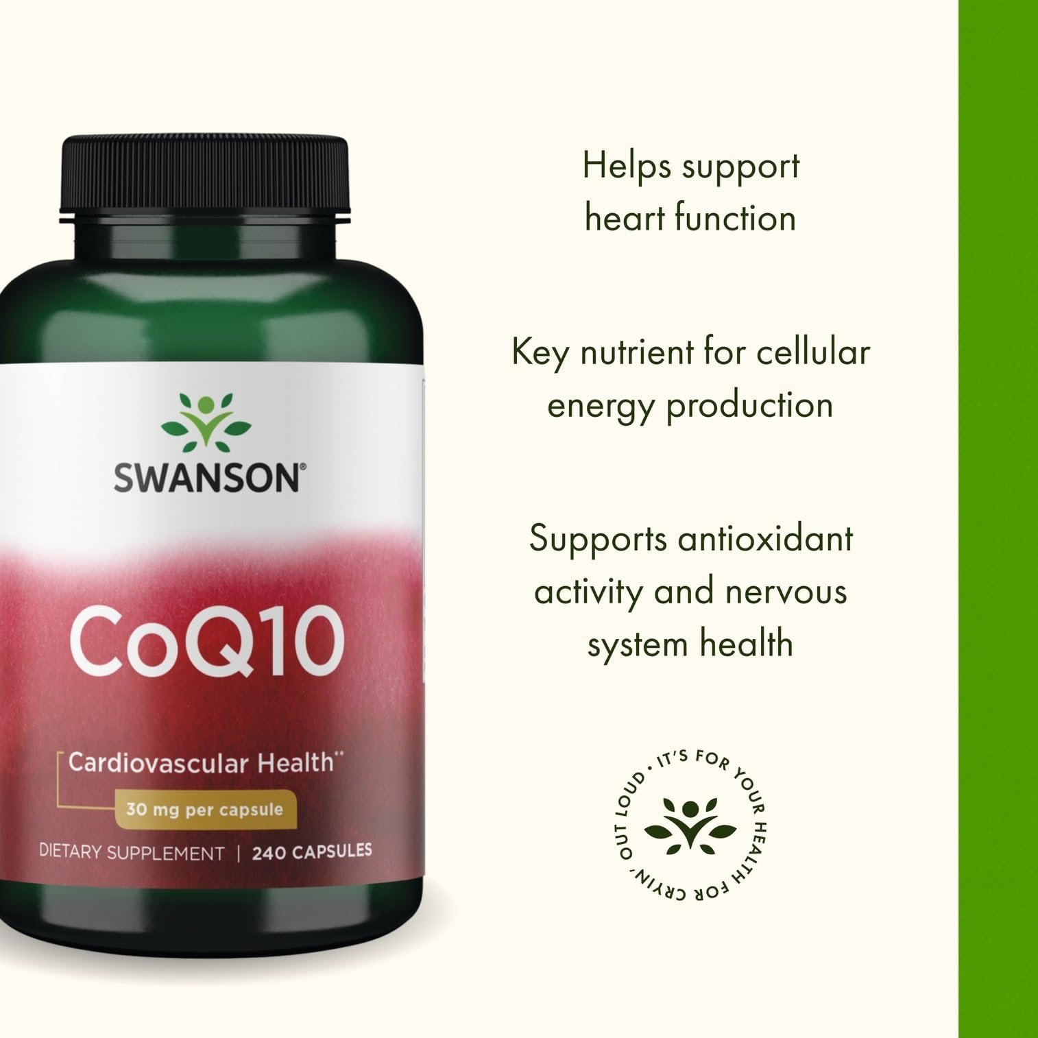 Swanson Coenzyme Q10 30mg capsules in packaging
