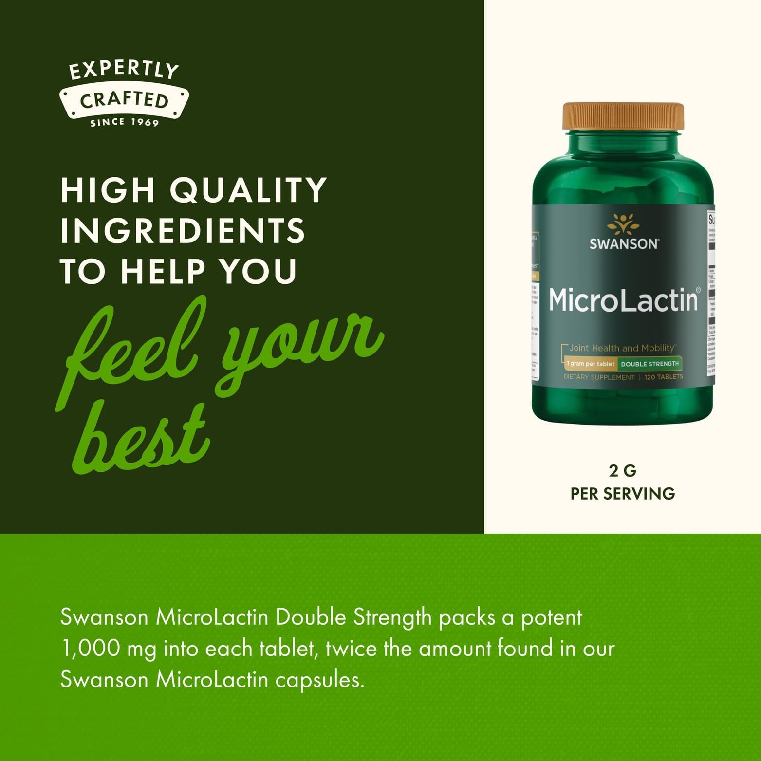 Swanson Collagen Double Strength Tablets 1mg ingredients list