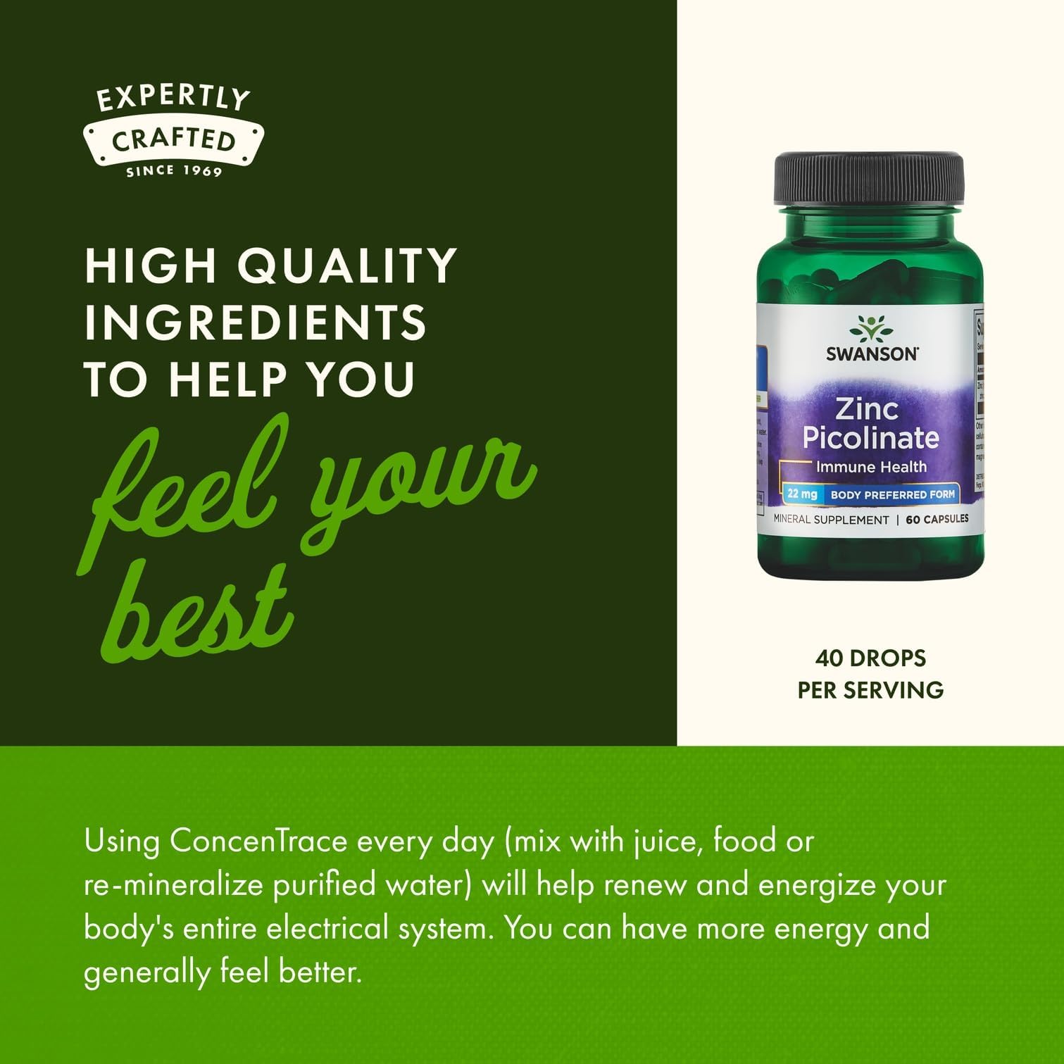 Swanson Concentrace Trace Minerals Supplement in a glass of water