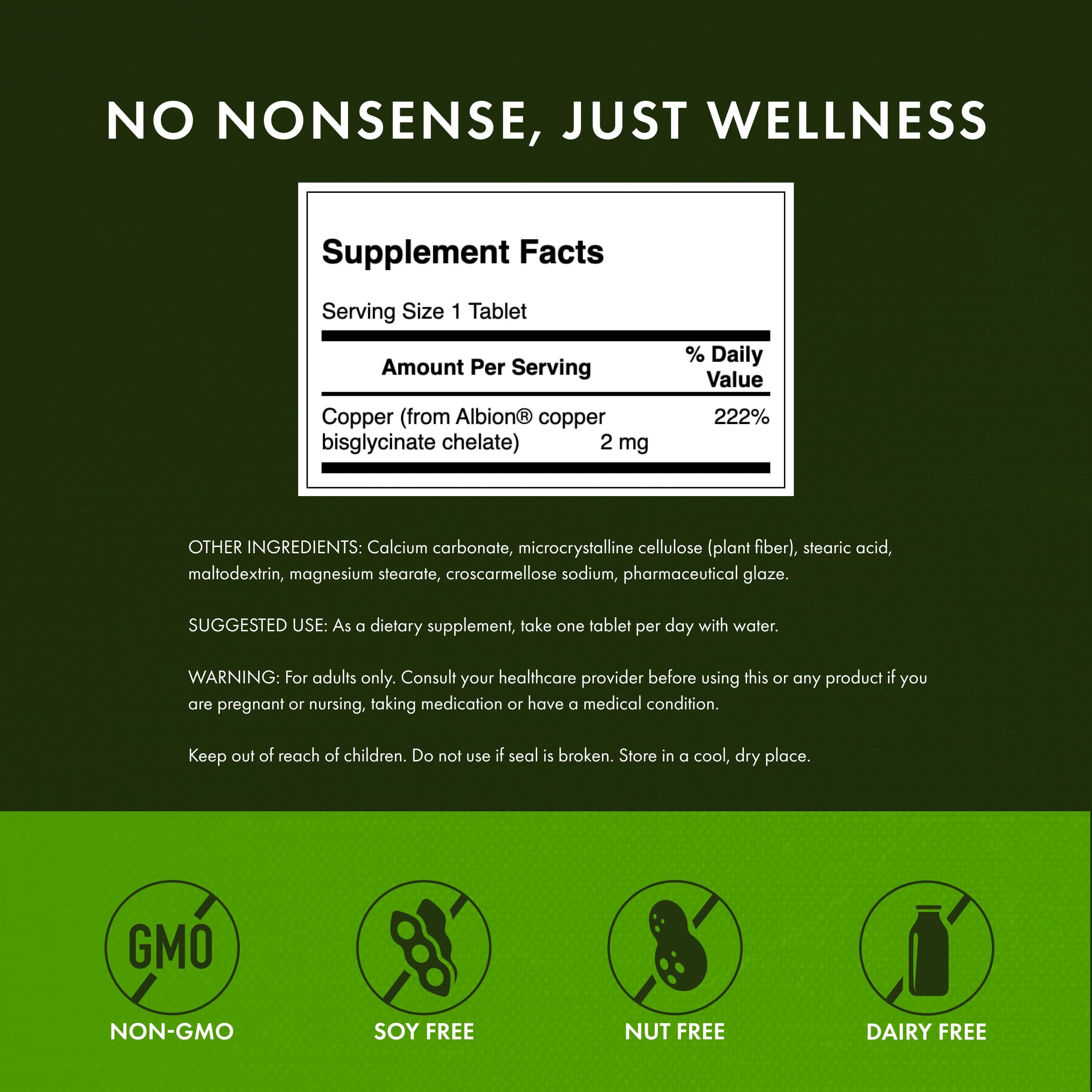 Swanson Copper Mineral Supplement 200g tablets close-up
