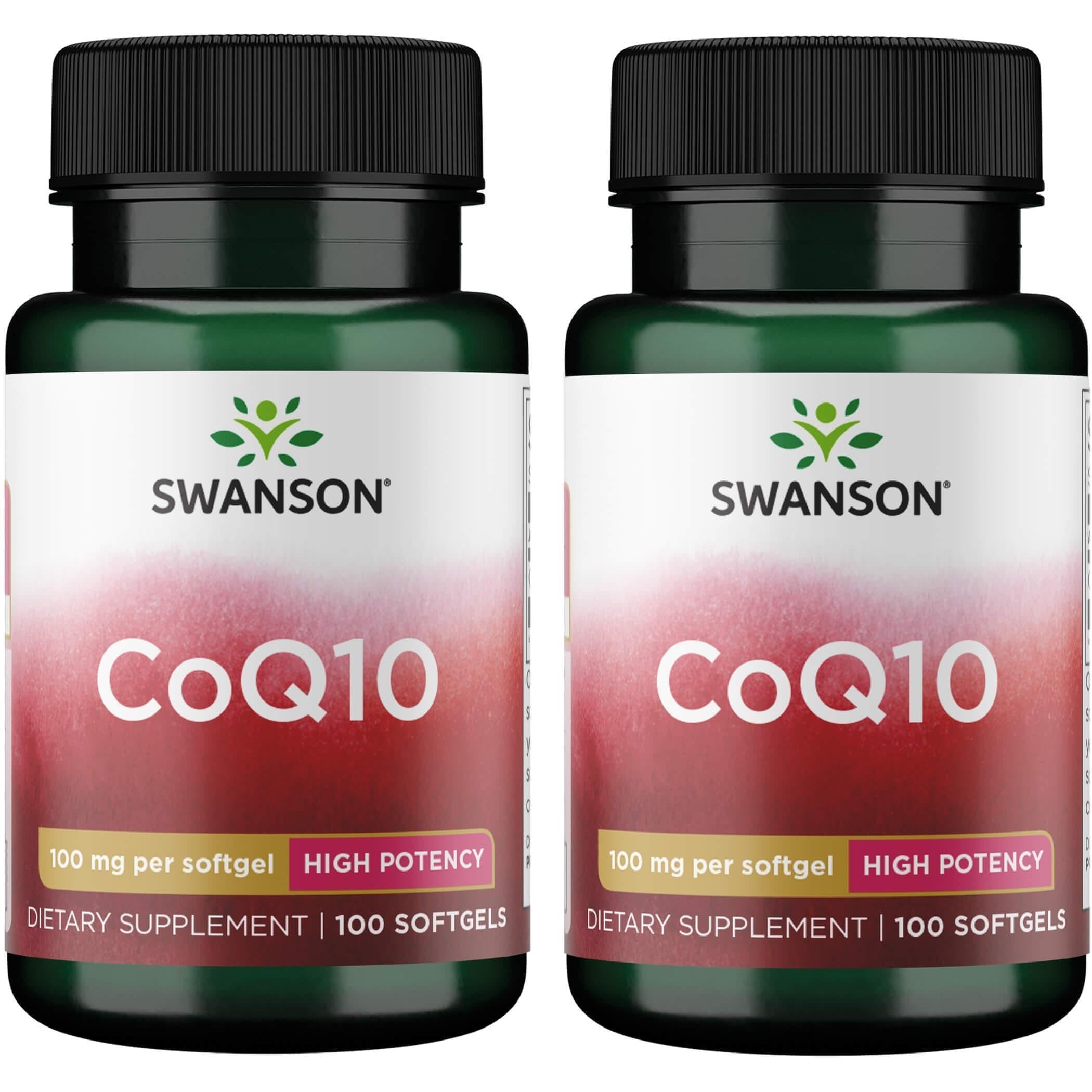 Swanson CoQ10 100mg softgel bottle front view