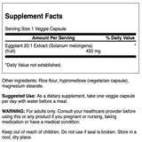 Swanson Eggplant Extract 450mg veggie capsules side view