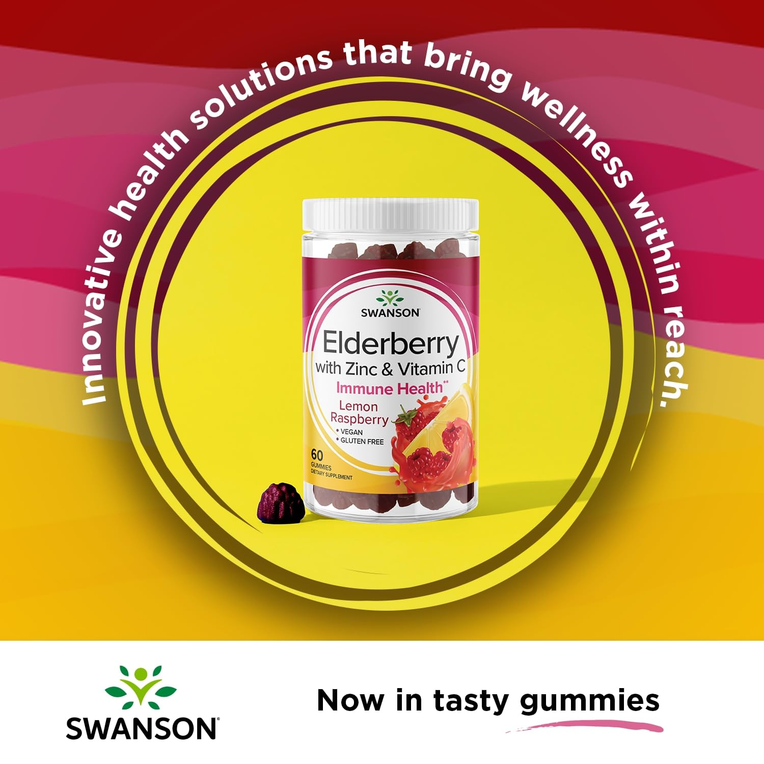 Swanson Elderberry Gummies packaging side view